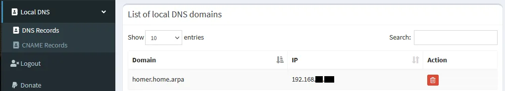 Pi-hole local DNS